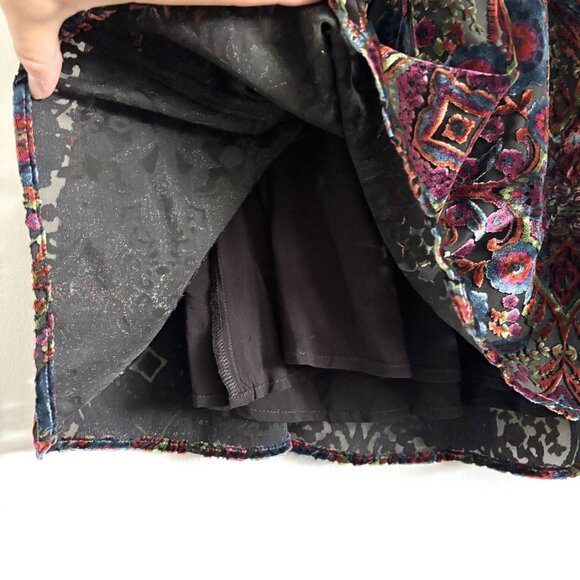 by Anthropologie Mona Burnout Velvet Mini Long Balloon Sleeve Dress Women’s XS - Picture 5 of 11